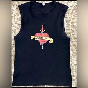 MOSCHINO MARE “Moschino Forever” CollectibleTimeless Black Tank Top S/M
